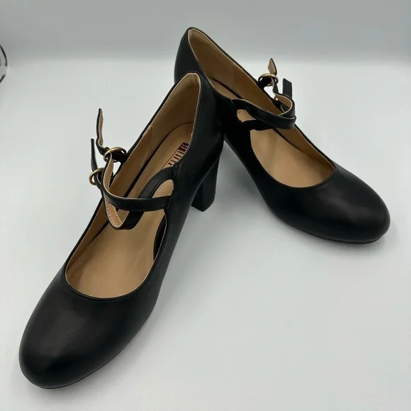 Elegant Black Mary Jane Heels - Picture 10 of 14